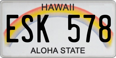 HI license plate ESK578