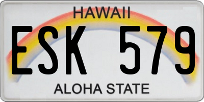 HI license plate ESK579