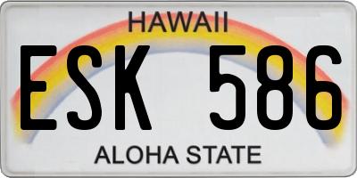 HI license plate ESK586