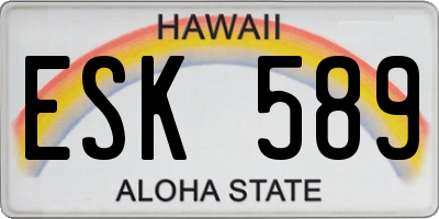 HI license plate ESK589