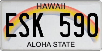 HI license plate ESK590