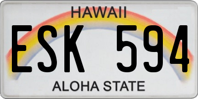 HI license plate ESK594
