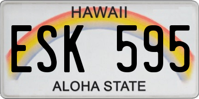 HI license plate ESK595