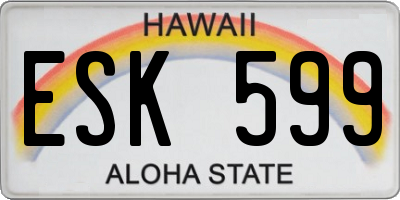 HI license plate ESK599