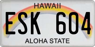 HI license plate ESK604
