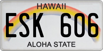 HI license plate ESK606