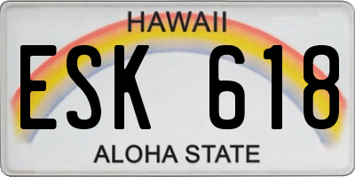 HI license plate ESK618