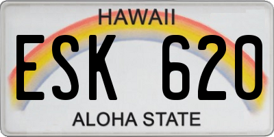 HI license plate ESK620