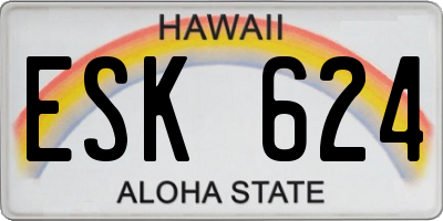 HI license plate ESK624