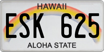 HI license plate ESK625