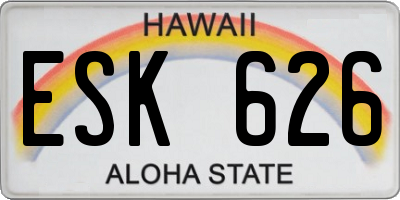 HI license plate ESK626