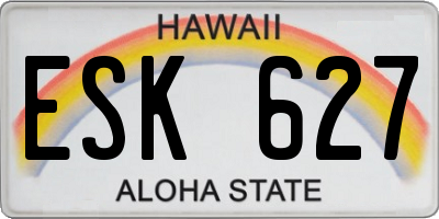 HI license plate ESK627