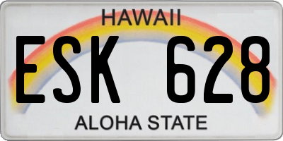 HI license plate ESK628