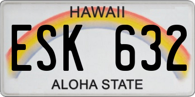 HI license plate ESK632
