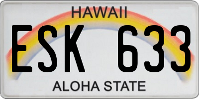 HI license plate ESK633