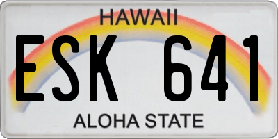 HI license plate ESK641