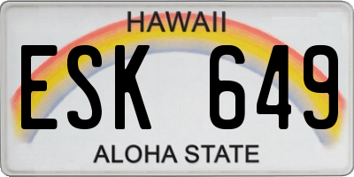 HI license plate ESK649