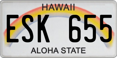 HI license plate ESK655