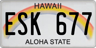 HI license plate ESK677