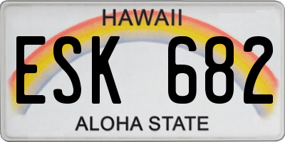HI license plate ESK682