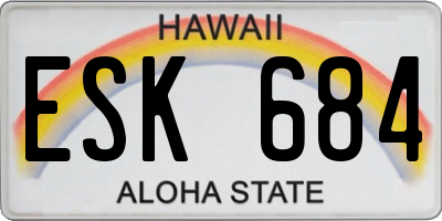 HI license plate ESK684