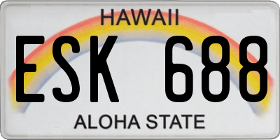 HI license plate ESK688