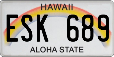 HI license plate ESK689