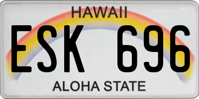 HI license plate ESK696