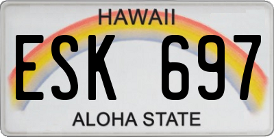 HI license plate ESK697