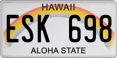 HI license plate ESK698