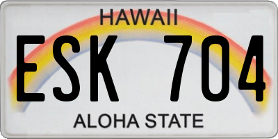 HI license plate ESK704