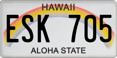 HI license plate ESK705