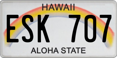 HI license plate ESK707