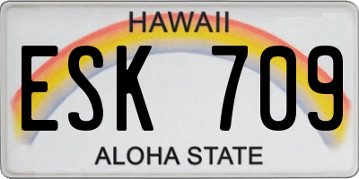 HI license plate ESK709