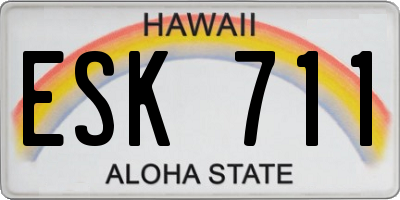 HI license plate ESK711