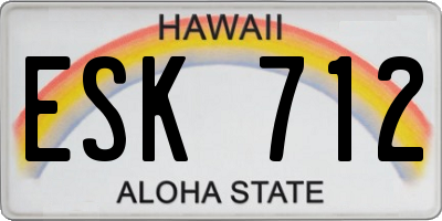 HI license plate ESK712