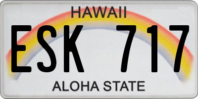 HI license plate ESK717