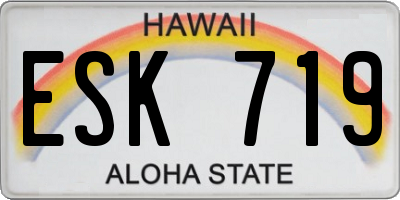 HI license plate ESK719