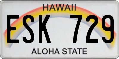 HI license plate ESK729