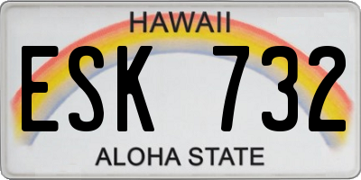 HI license plate ESK732