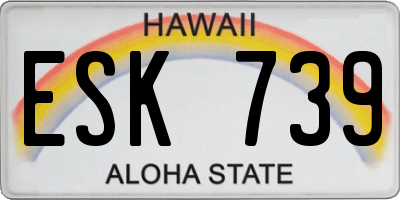 HI license plate ESK739
