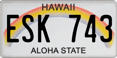 HI license plate ESK743