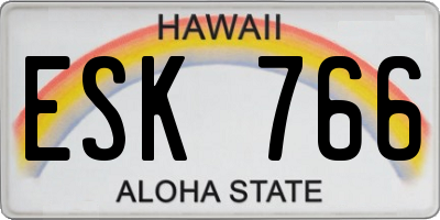 HI license plate ESK766