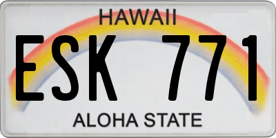 HI license plate ESK771