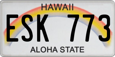 HI license plate ESK773