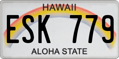 HI license plate ESK779