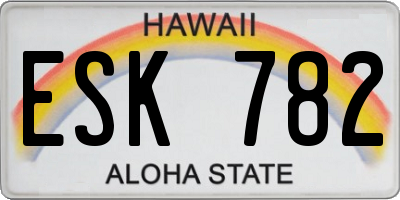 HI license plate ESK782