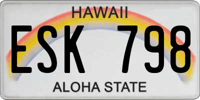 HI license plate ESK798