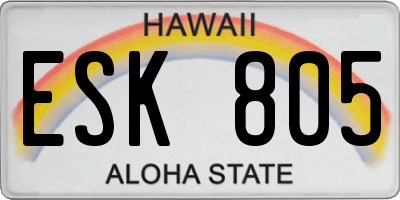 HI license plate ESK805