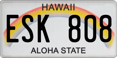 HI license plate ESK808